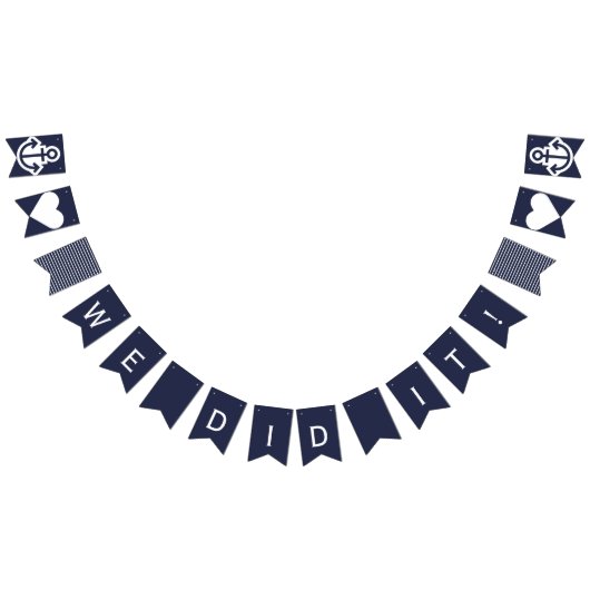 Wir taten es Seehochzeits-Anker-Flagge Wimpelkette (Alle)