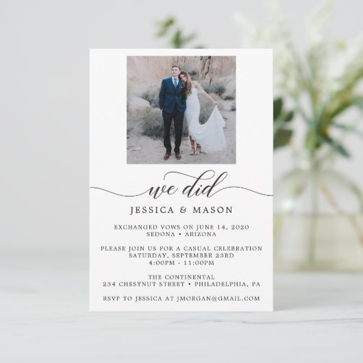 Wir taten - Feierlichkeiten Einladung Elopierte An (Stehend Vorderseite)