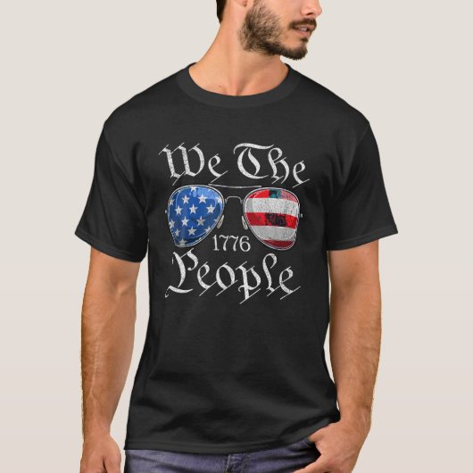 Wir The People USA Funny 4. Juli Amerikanische Fla T-Shirt (Vorderseite)