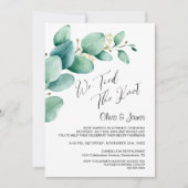 Wir tippen den Knot Eukalyptus-Blätter Foto Empfan Einladung (Vorderseite)