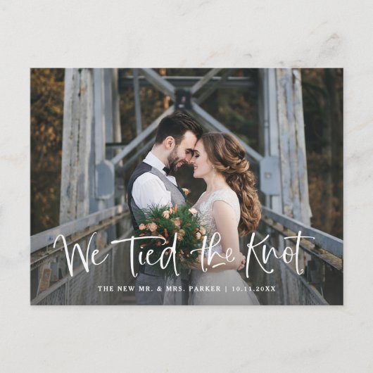 Wir tippen den Knoten | Ankündigung von Foto Elope Postkarte (Vorderseite)