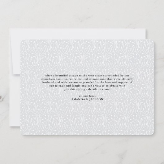 Wir tippen den Knoten | Hochzeitsankündigungen Einladung (Rückseite)