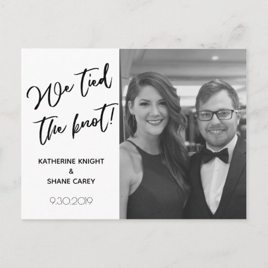Wir tippten das Foto der Knot Modern Wedding Annou Postkarte (Vorderseite)