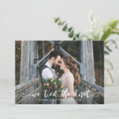 Wir tippten das Foto "Knot-Herz-Skript Hochzeit" Ankündigung (Stehend Vorderseite)