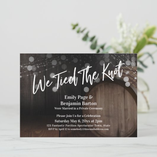 Wir tippten das Knoblauchfass und die Lichter Einladung (Stehend Vorderseite)