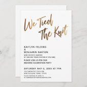 Wir tippten das Knot Gold Handwriting Simple Einladung (Vorne/Hinten)