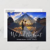 Wir tippten das Knot Script-Foto Hochzeitsfeier Ankündigungspostkarte (Vorne/Hinten)