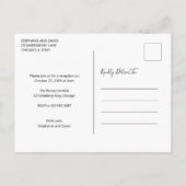 Wir tippten das Knot Script-Foto Hochzeitsfeier Ankündigungspostkarte (Rückseite)