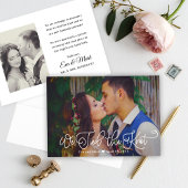 Wir tippten das Knot White Script Wedding Foto Ankündigung