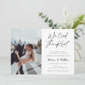 Wir tippten den Knoten Elopement / Hochzeitsempfan Einladung (Stehend Vorderseite)