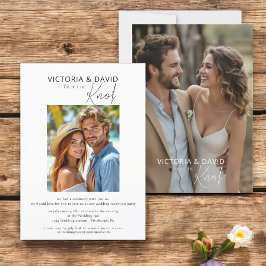 Wir tippten den Knoten Elopement / Hochzeitsempfan Einladung