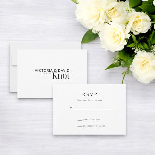 Wir tippten den Knoten Elopement / Hochzeitsempfan RSVP Karte