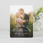 Wir tippten die Knot Classic Foto Elopement Hochze Ankündigung (Stehend Vorderseite)