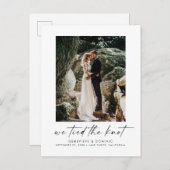 Wir tippten die Knot Elopement Ankündigung Postkar (Vorne/Hinten)