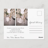 Wir tippten die Knot Elopement-Postkarte Postkarte (Rückseite)