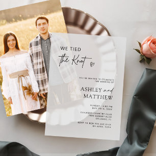 Wir tippten die Knot Modern Script Hochzeit Pergament Einladungen
