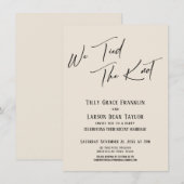 Wir tippten die Knot Simple Elegant Typografy Crea Einladung (Vorne/Hinten)