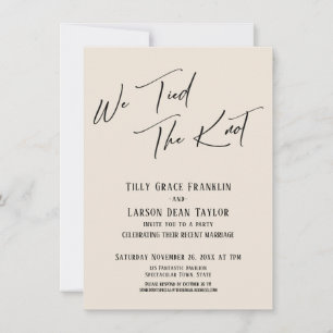 Wir tippten die Knot Simple Elegant Typografy Crea Einladung