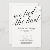 Wir tippten die Knot Wedding Rezeption Modernes Sk Einladung (Vorne/Hinten)