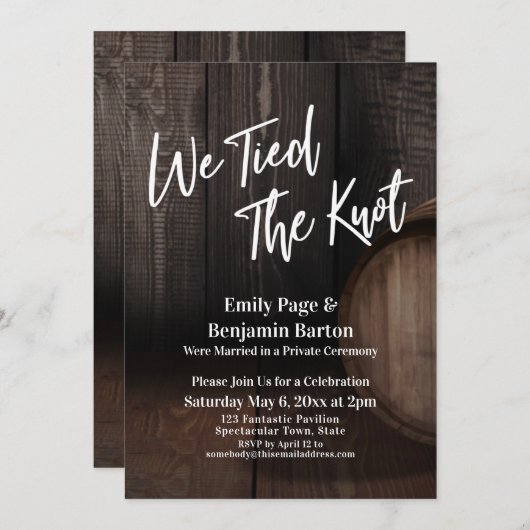 Wir tippten die Rezeption des Knochenknochen-Barre Einladung (Vorne/Hinten)