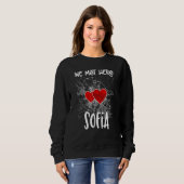 Wir trafen uns hier Sofia Hearted Map Sweatshirt (Vorne ganz)