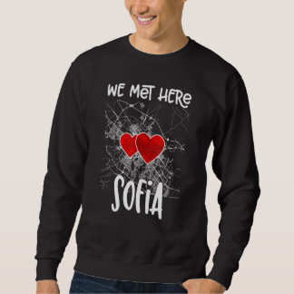 Wir trafen uns hier Sofia Hearted Map Sweatshirt