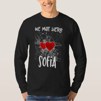 Wir trafen uns hier Sofia Hearted Map T-Shirt