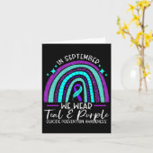 Wir tragen Aquamarines und Lila Suizidprävention A Karte (Gelbe Blume)