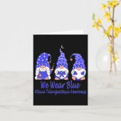 Wir tragen Blau für Ataxia Telangiektasie Bewussts Karte (Gelbe Blume)