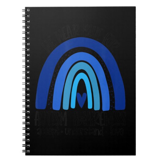 Wir tragen Blau für Autismus Bewusstsein, akzeptie Notizblock (Vorderseite)