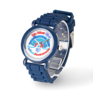 Wir tragen Blau für Autismus-Bewusstsein Armbanduhr