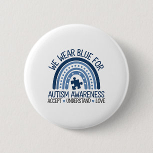 Wir tragen Blau für Autismus Bewusstsein Niedlich Button