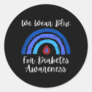 Wir tragen Blau für den Typ-Eins-Diabetes-Aufkläru Runder Aufkleber