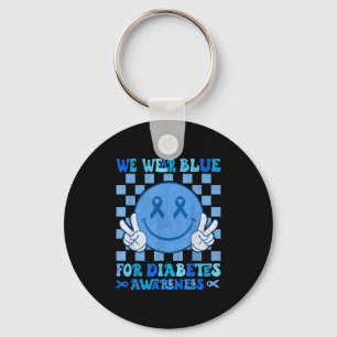 Wir tragen Blau für Diabetes Awareness Groovy Hipp Schlüsselanhänger