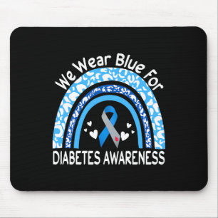 Wir tragen Blau für Diabetes Awareness Rainbow Leo Mousepad