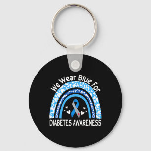 Wir tragen Blau für Diabetes Awareness Rainbow Leo Schlüsselanhänger