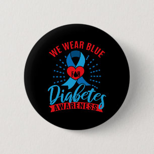 Wir tragen Blau für Diabetes-Bewusstsein  Button