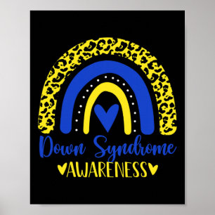 Wir tragen blau gelbes Regenbogen Awsewome Down-Sy Poster