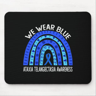 Wir tragen Blau Regenbogen für Ataxia Telangiectas Mousepad