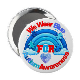 Wir tragen blaue Autism Awareness Anstecknadel