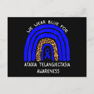 Wir tragen blauen Regenbogen für Ataxia Telangiect Postkarte