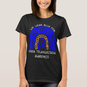 Wir tragen blauen Regenbogen für Ataxia Telangiect T-Shirt