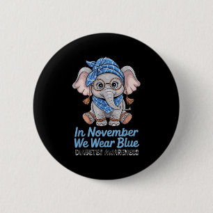 Wir tragen Blauer Elefant Diabetes Awareness Funny Button