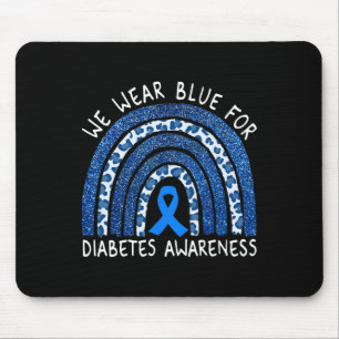 Wir tragen Blauer für Diabetes-Bewusstsein Leopard Mousepad