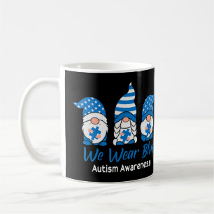 Wir tragen blaues Autismus Bewusstsein "Three Gnom Kaffeetasse