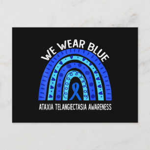 Wir tragen Blue for Ataxia Telangiectasia Awarenes Postkarte