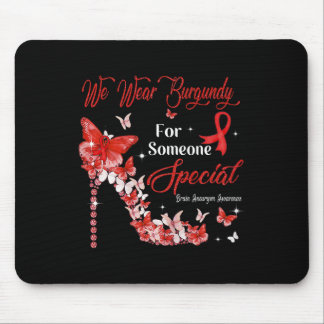 Wir tragen Burgundy Butterflies Brain Aneurysm Awa Mousepad