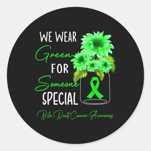 Wir tragen das Bewusstsein für den grünen Gallenbl Runder Aufkleber (Vorderseite)