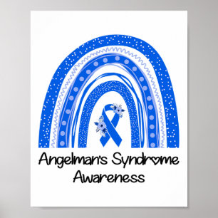 Wir tragen das Blue Angelman-Syndrom Floral Blue R Poster