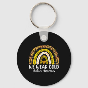 Wir tragen Gold für Autismus Awareness Month Autis Schlüsselanhänger